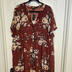 **NEW with Tags** Torrid 5X Hi-Low Tunic, Blouse, Top (rust red-brown color)